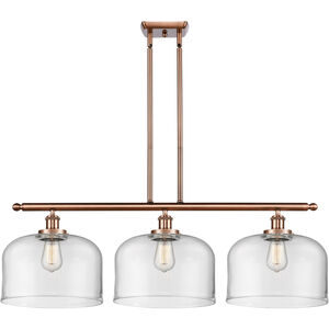 Ballston X-Large Bell LED 36 inch Antique Copper Island Light Ceiling Light in Clear Glass