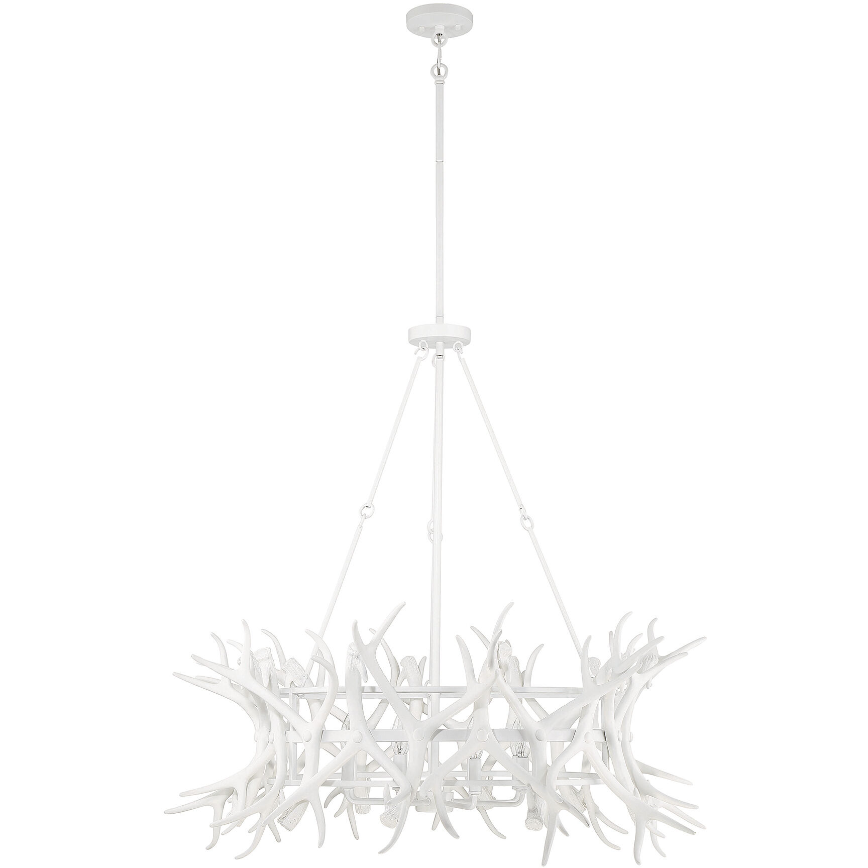 Daniels 8 Light 40 inch Matte White Chandelier Ceiling Light
