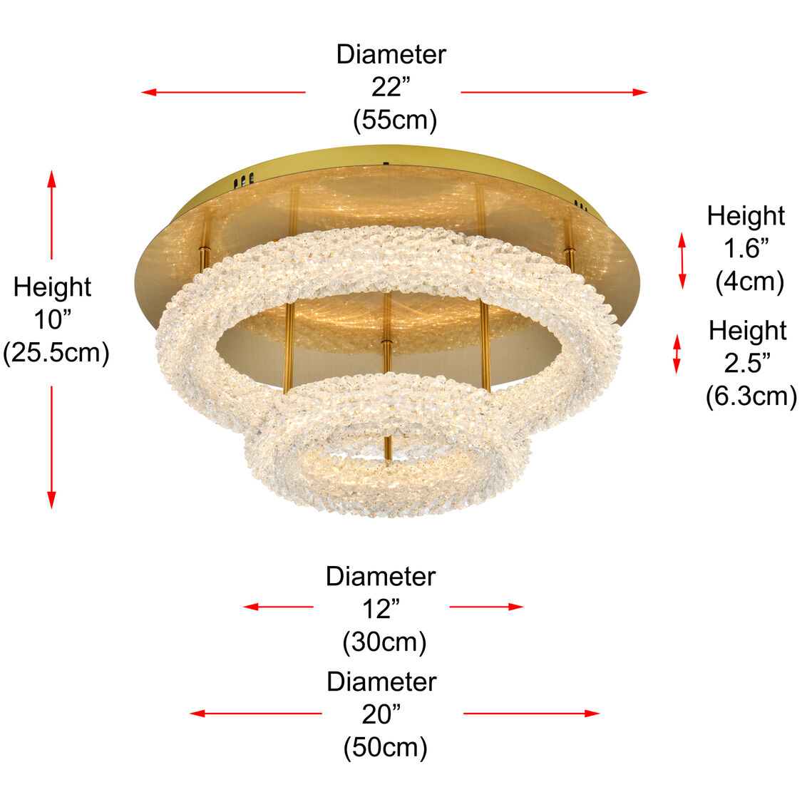 Bowen 2 Light 22 inch Satin Gold Flush Mount Ceiling Light