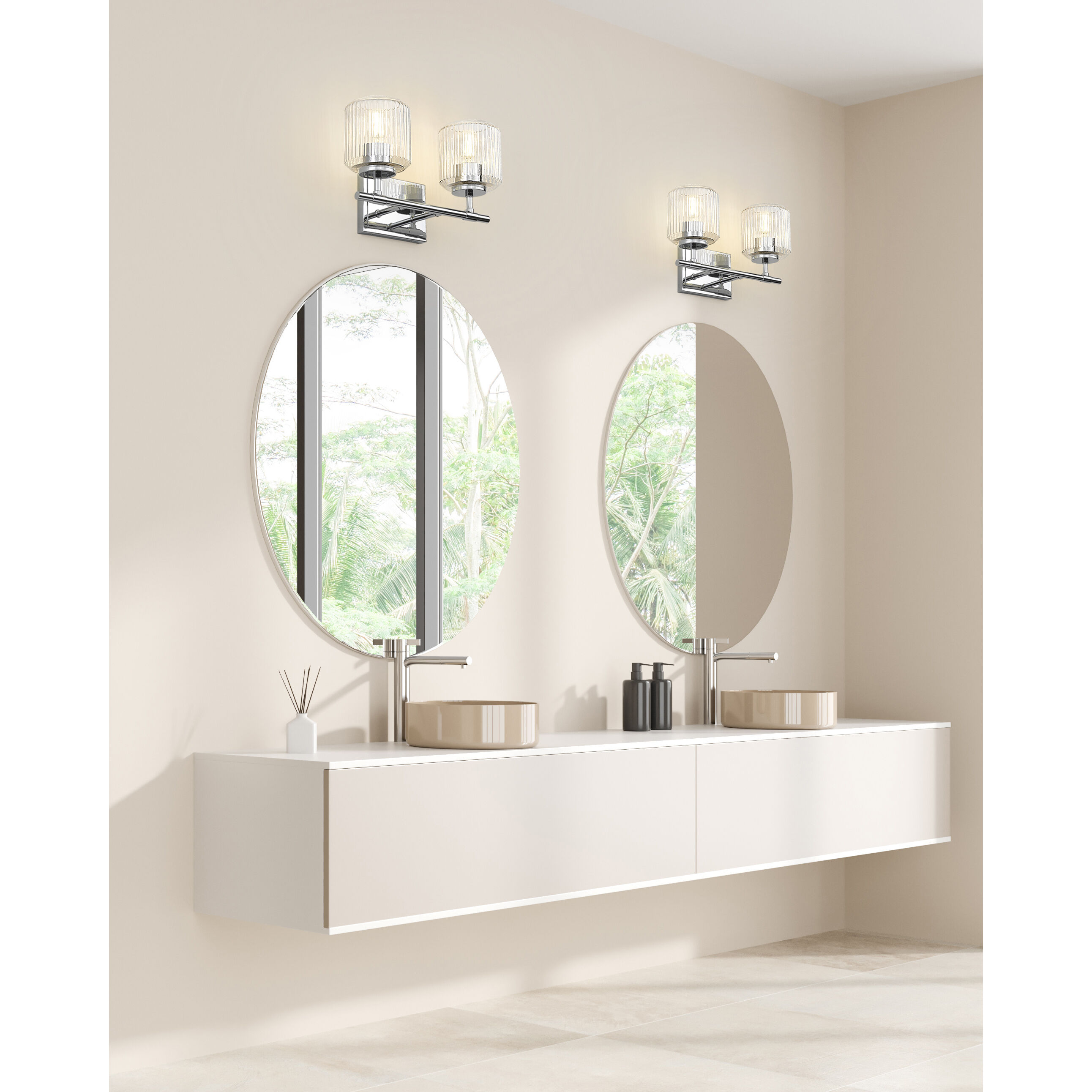 Landon 2 Light 14 inch Chrome Vanity Wall Light