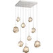 Gem LED 30.1 inch Beige Silver Chandelier Ceiling Light in Metallic Beige Silver, Bronze, 2700K LED, Square Multi-Port