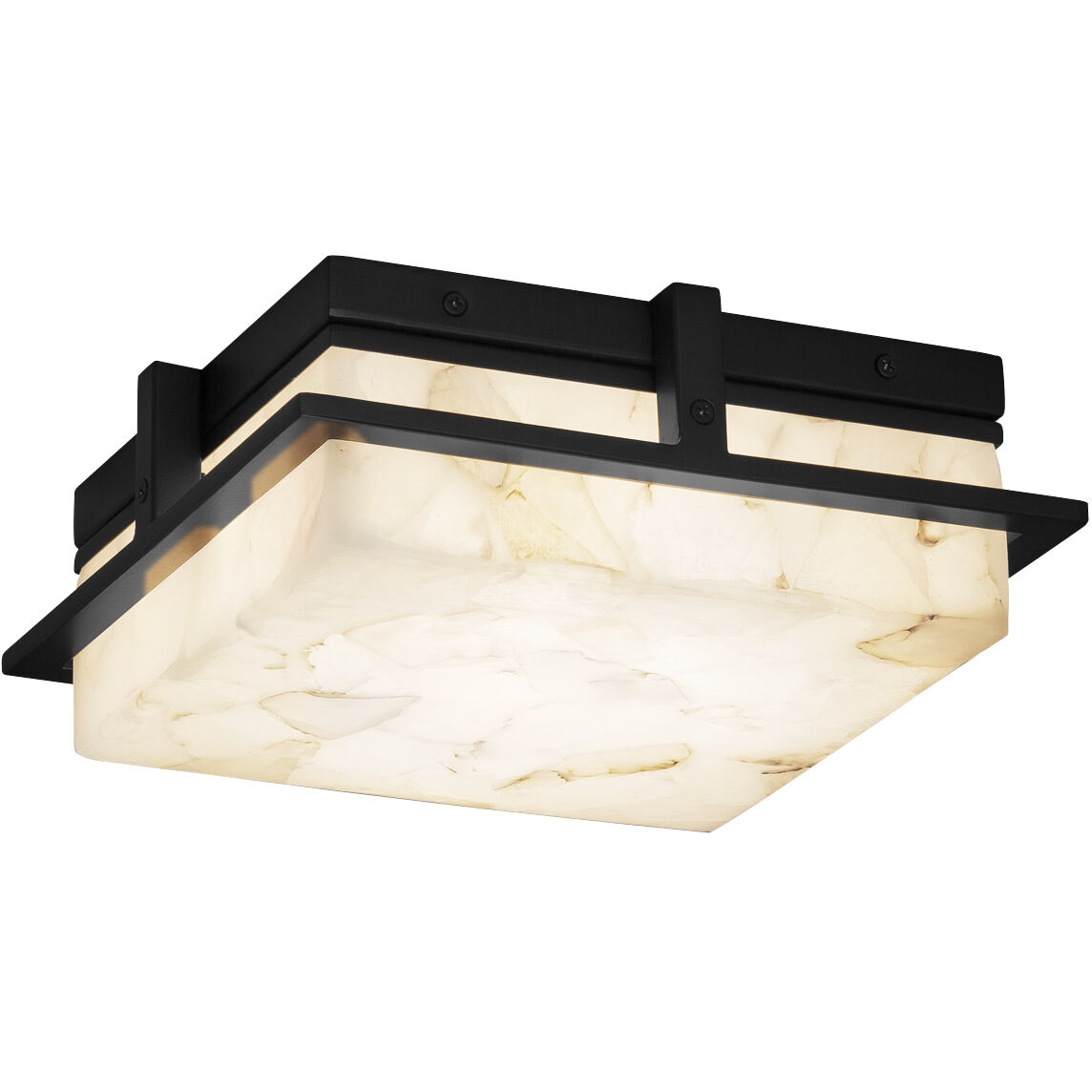 Alabaster Rocks LED 10 inch Matte Black Flush Mount Ceiling Light