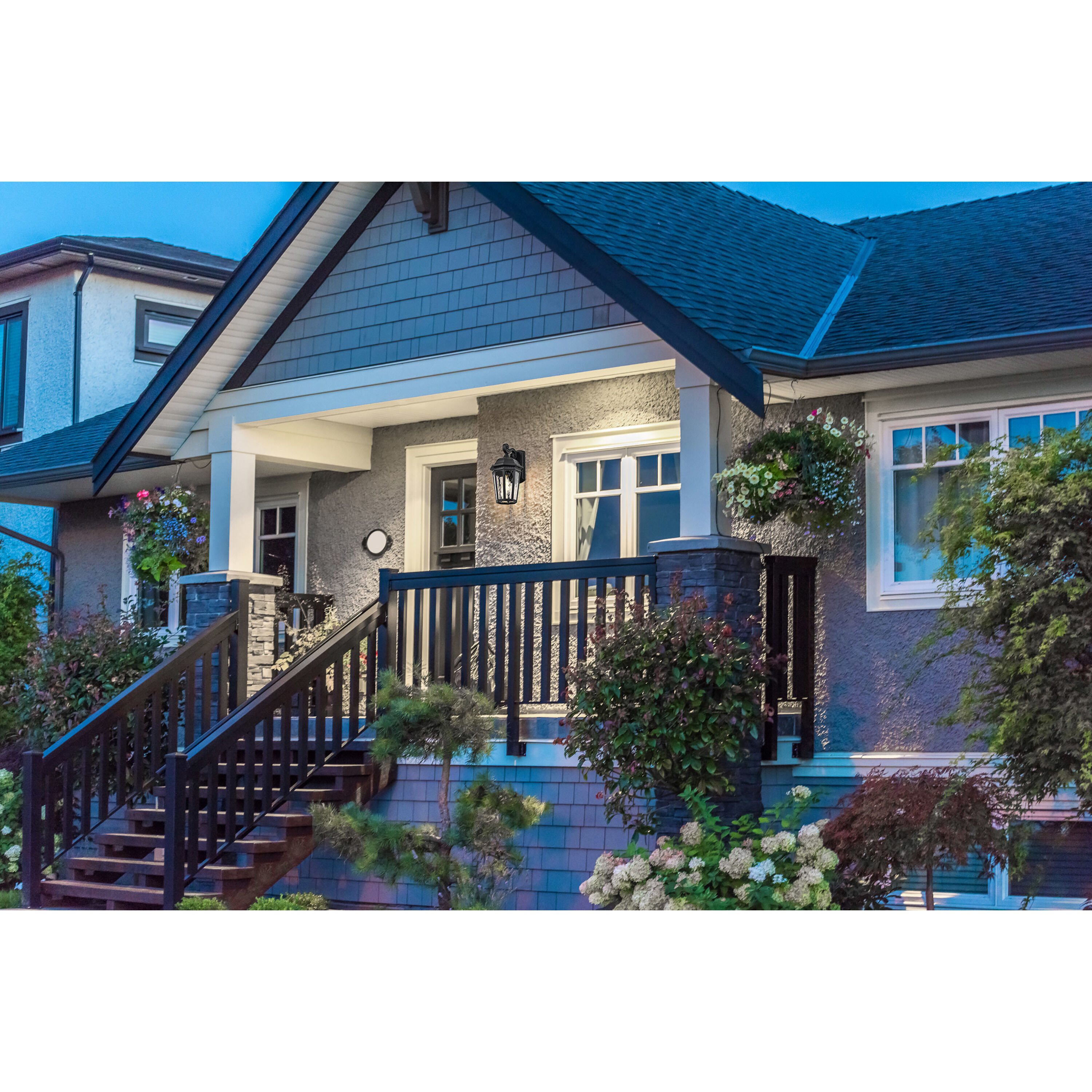 East River 16 inch Matte Black Outdoor Wall Lantern, Large