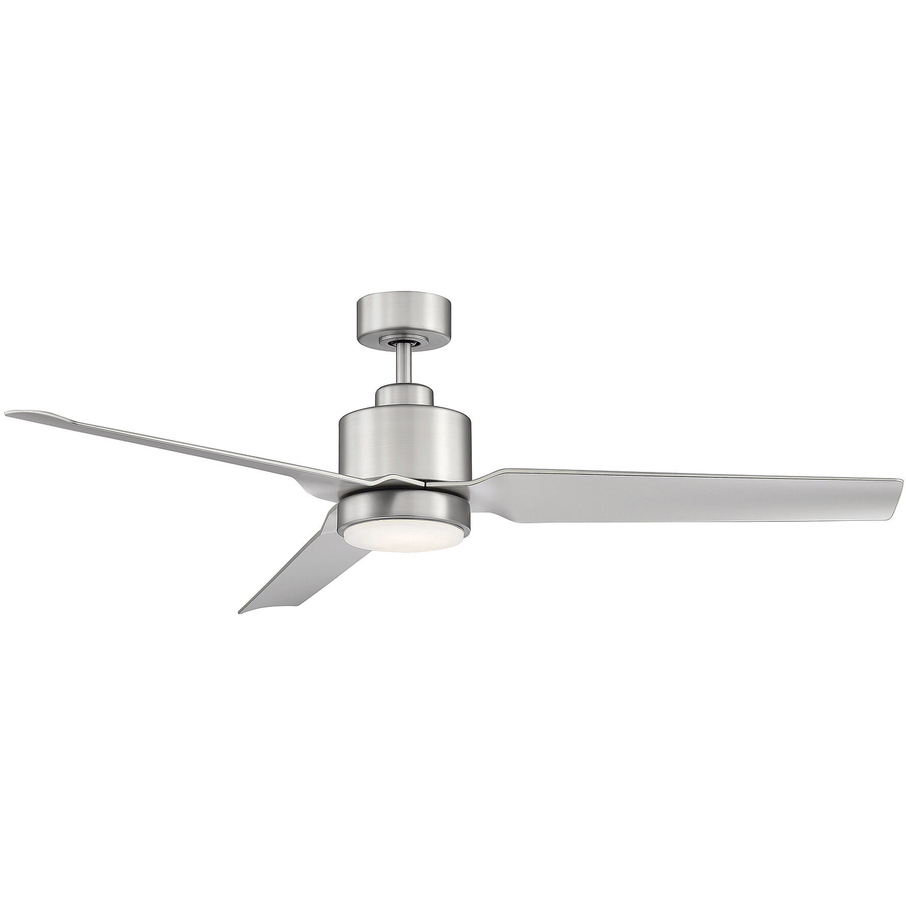Modern 52 inch Brushed Nickel with Silver Blades Ceiling Fan