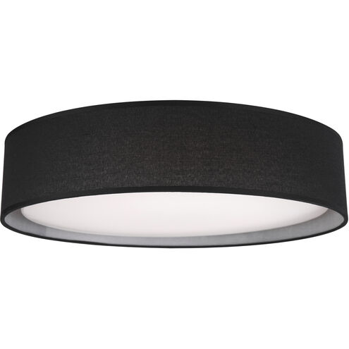 Dalton LED 16 inch Black Flush Mount Ceiling Light in Textured Linen Shade
