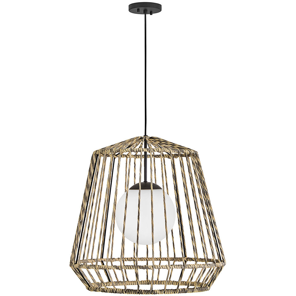 Open Air Arlen 1 Light 24 inch Black Outdoor Hanging Light