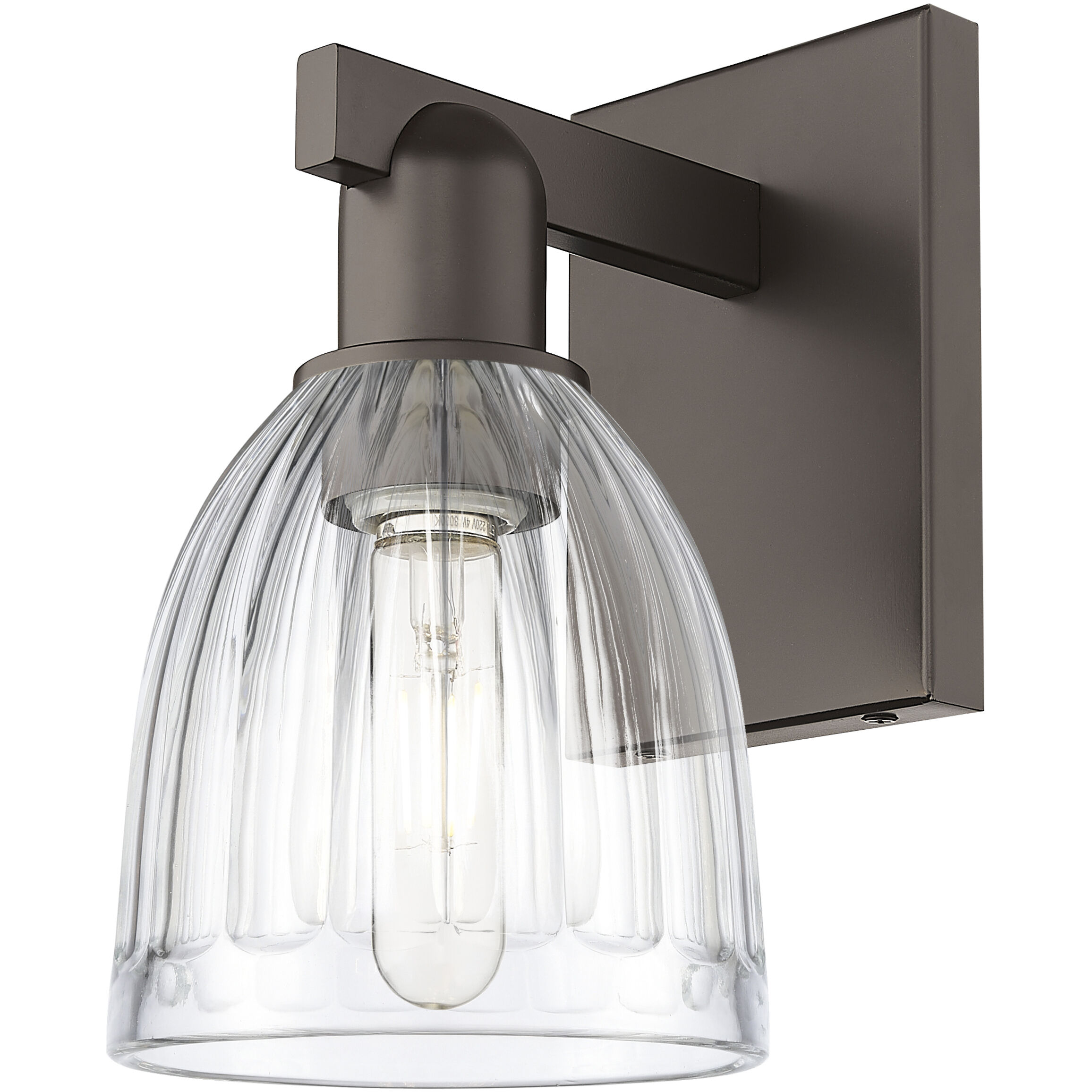 Arcadia Brookfield Armed Sconce Wall Light in Oil Rubbed Bronze, Clear