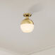 Linden 1 Light 8 inch Brushed Gold Semi Flush Mount Ceiling Light