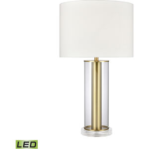 Tower Plaza 26 inch 9.00 watt Clear with Gold Table Lamp Portable Light