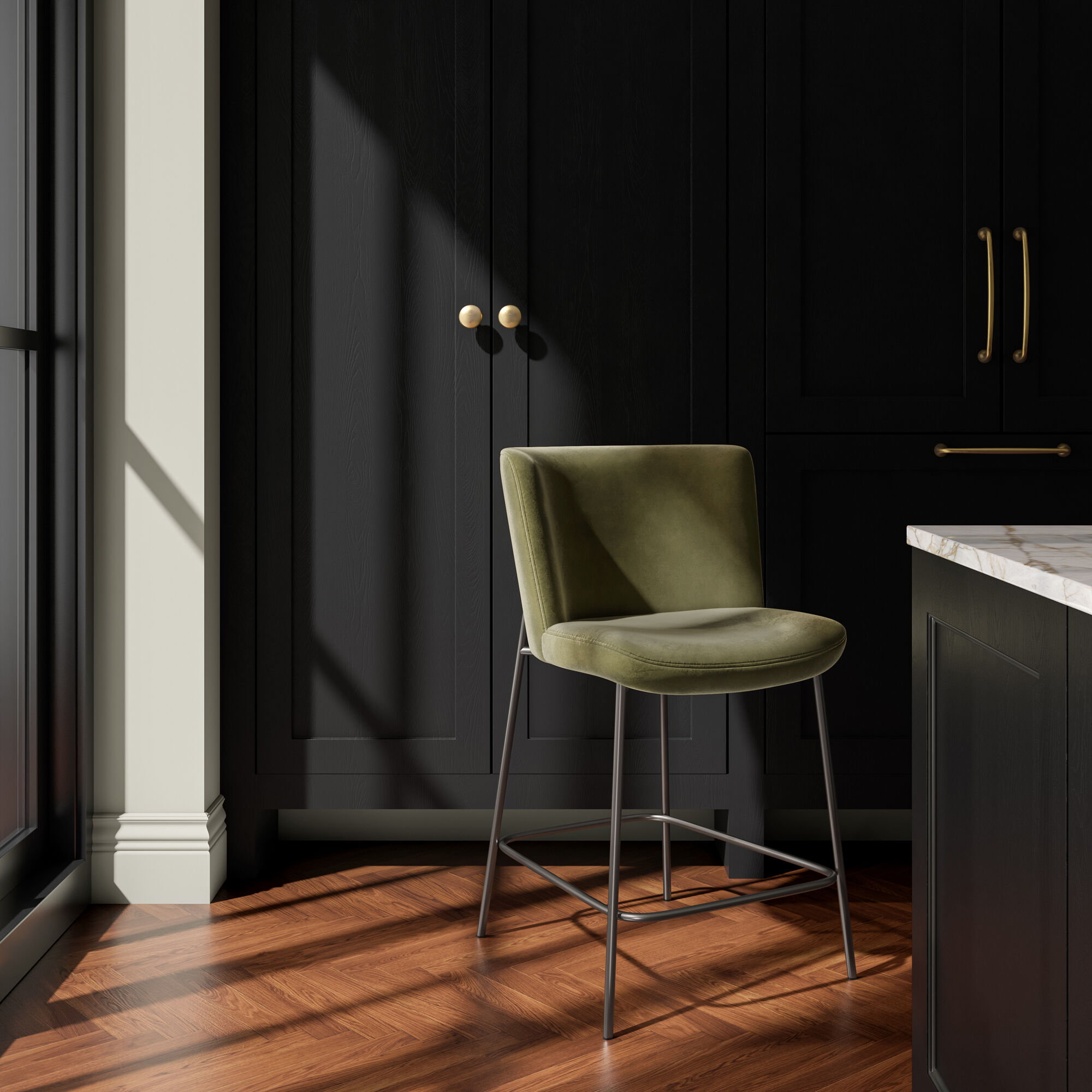 Early 37.4 inch Green Counter Stool