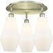 Cindyrella 3 Light 18.75 inch Antique Brass Flush Mount Ceiling Light in Cased Matte White