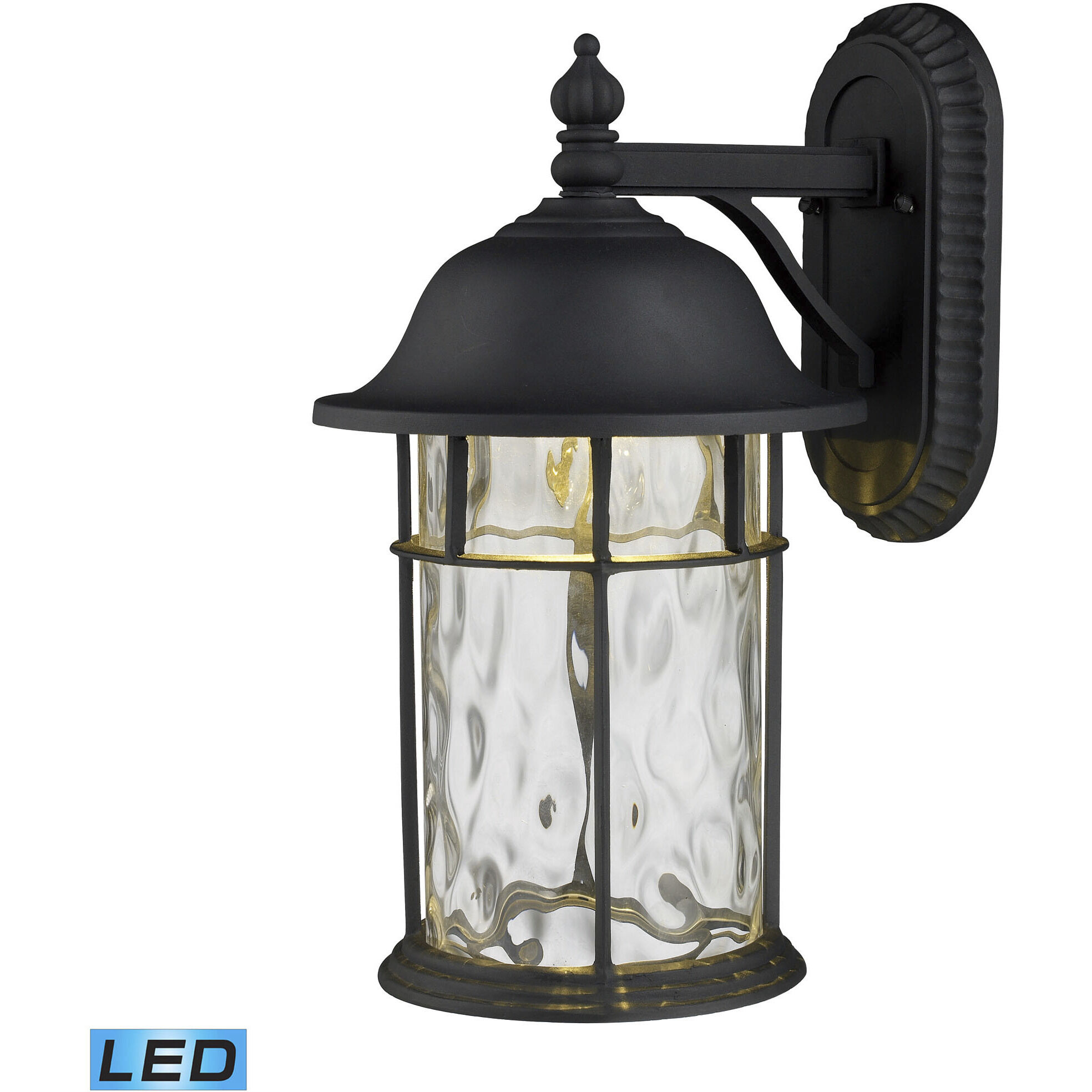 Lapuente LED 14 inch Matte Black Outdoor Wall Sconce