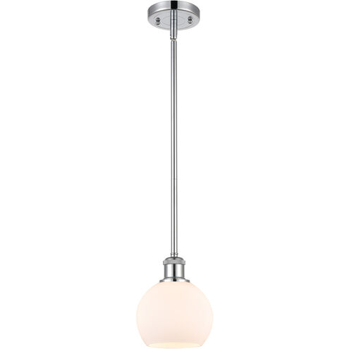 Ballston Athens LED 6 inch Polished Chrome Mini Pendant Ceiling Light in Matte White Glass