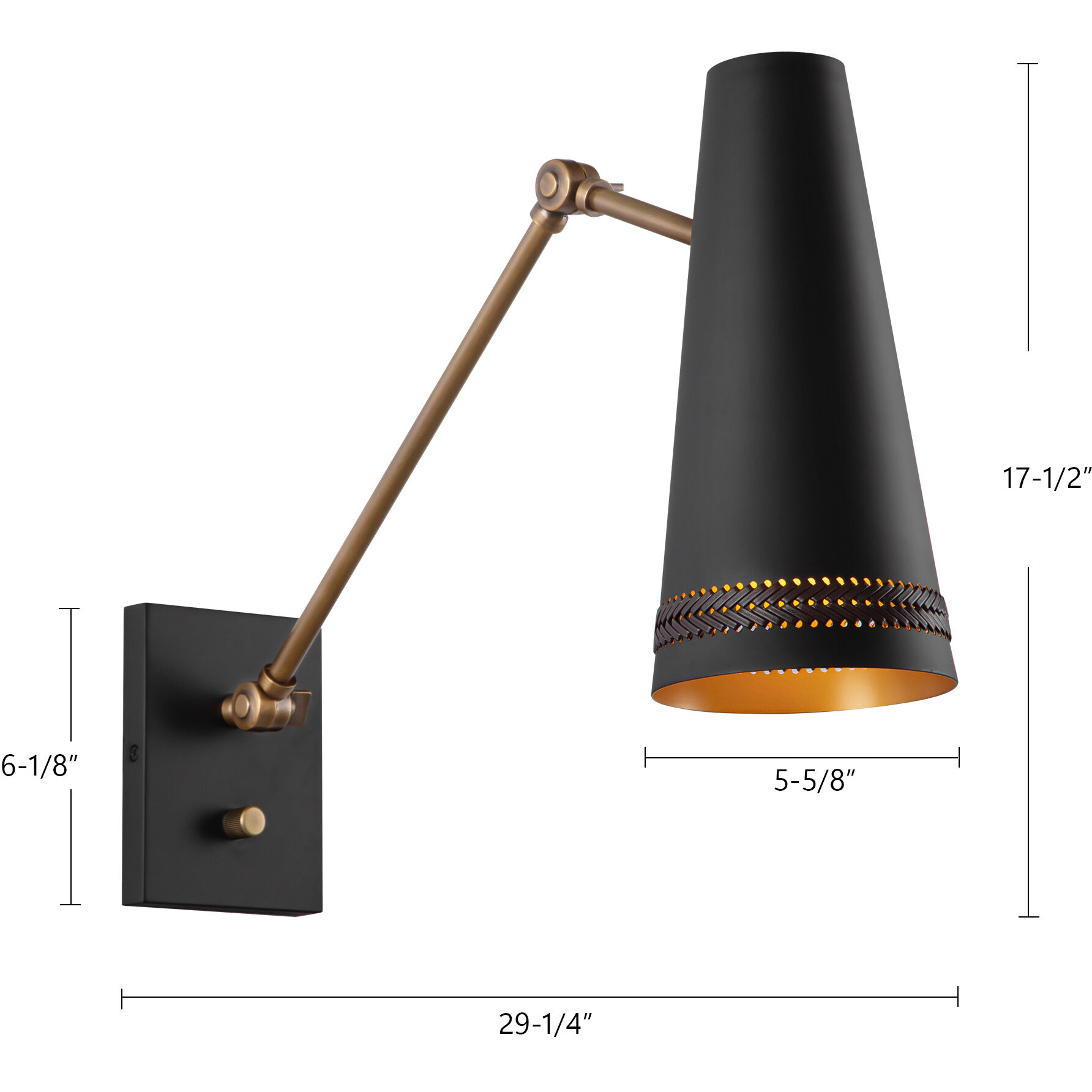 Brickell Wall/Ceiling Light Wall Light in Matte White and Hazelnut Leather