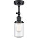 Franklin Restoration Dover LED 5 inch Matte Black Semi-Flush Mount Ceiling Light in Seedy Glass, Franklin Restoration