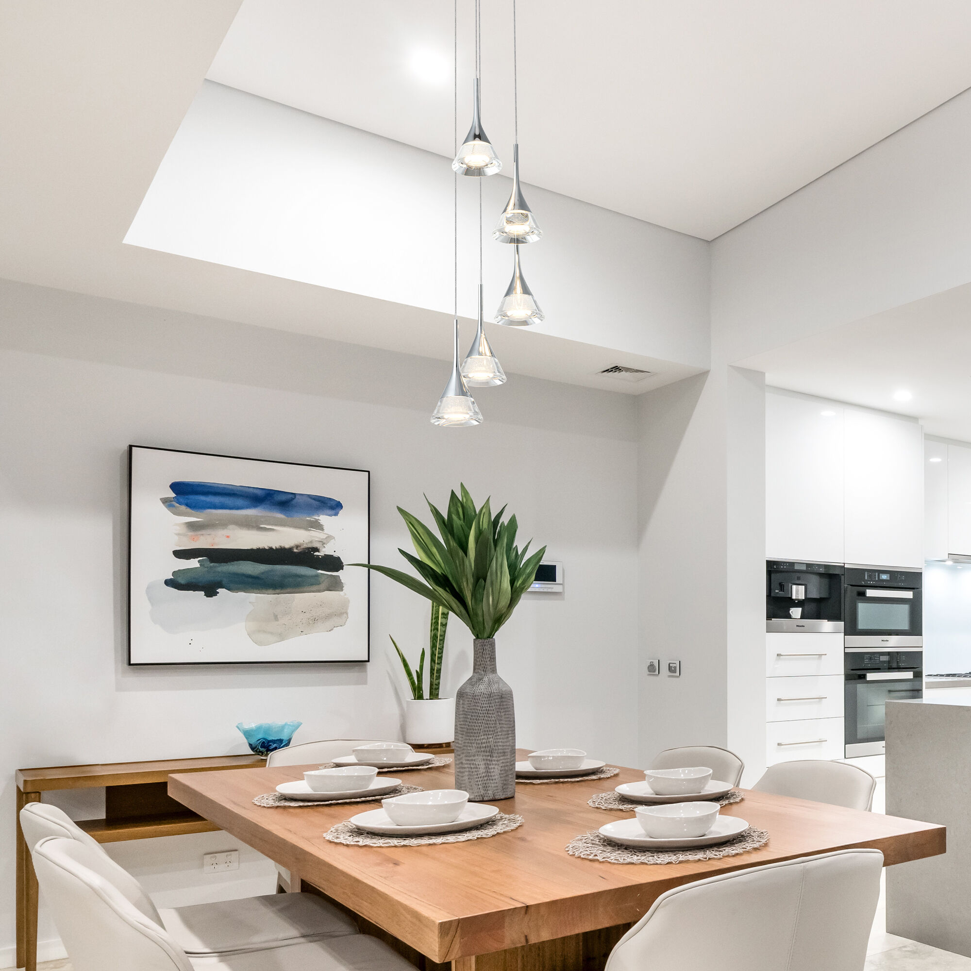 Artisan Collection/AMALFI Series 5 Light 11 inch Polished Chrome Pendant/Chandelier Ceiling Light