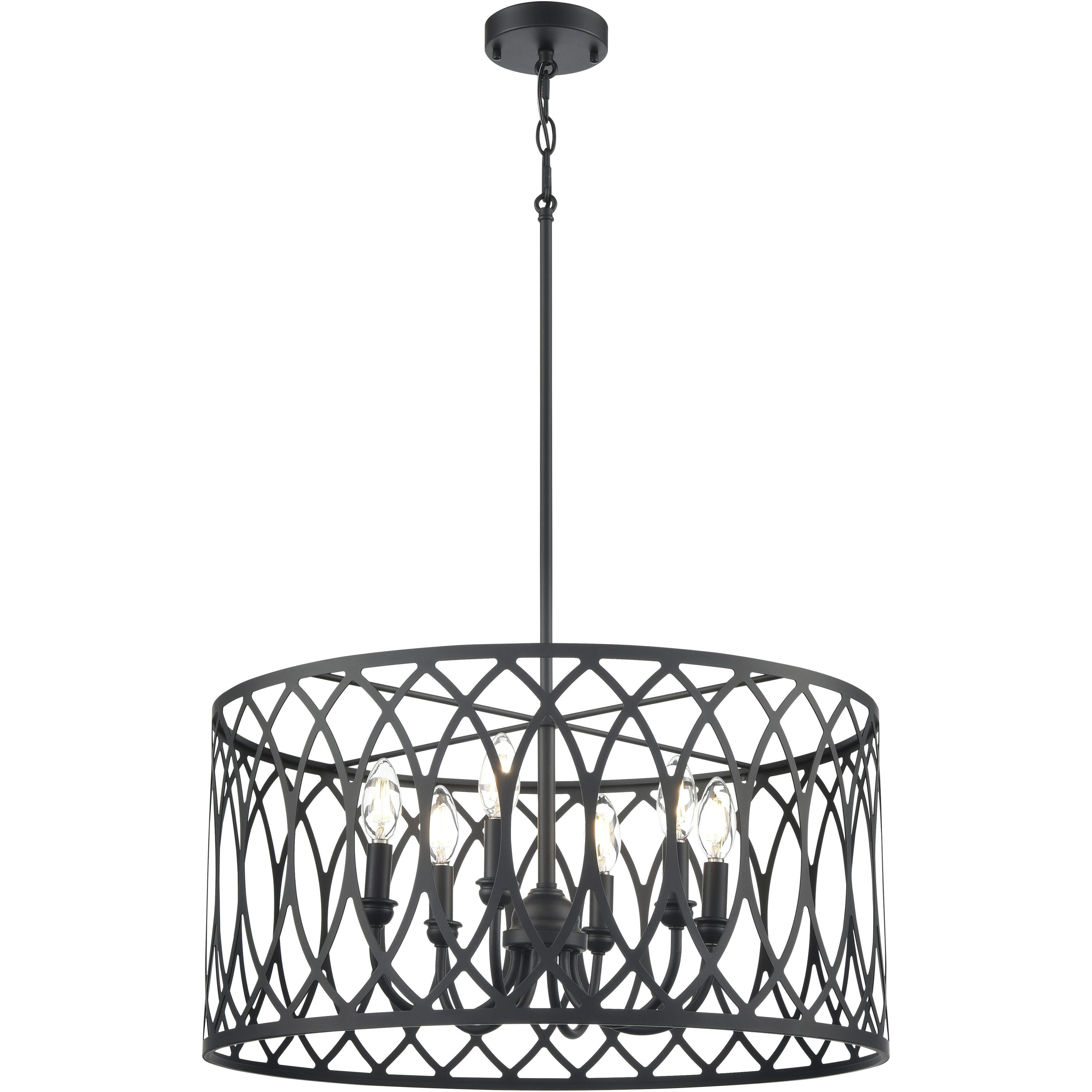 Arelyn 6 Light 23 inch Matte Black Pendant Ceiling Light