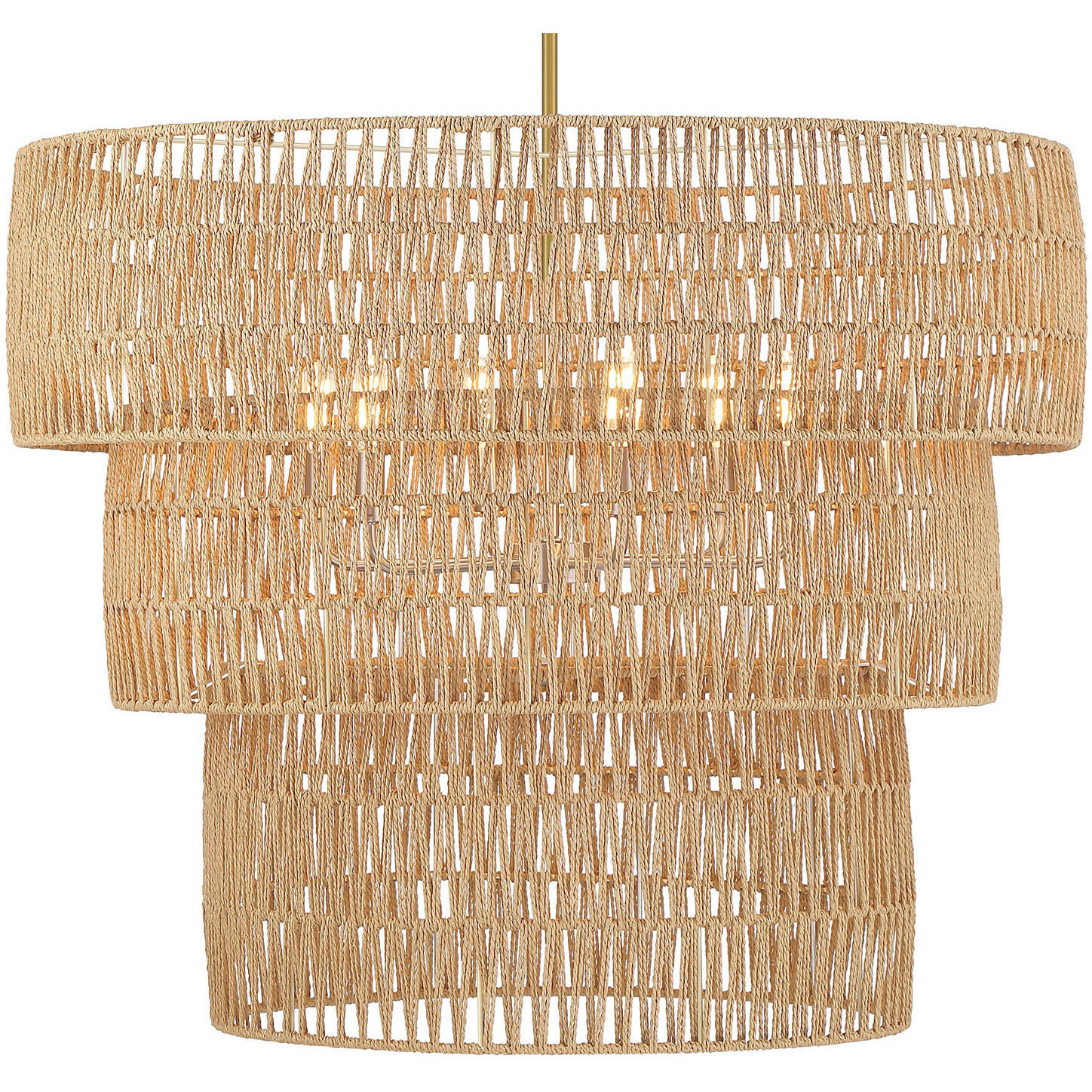 Bungalow Heaven 6 Light 32 inch Soft Brass Pendant Ceiling Light
