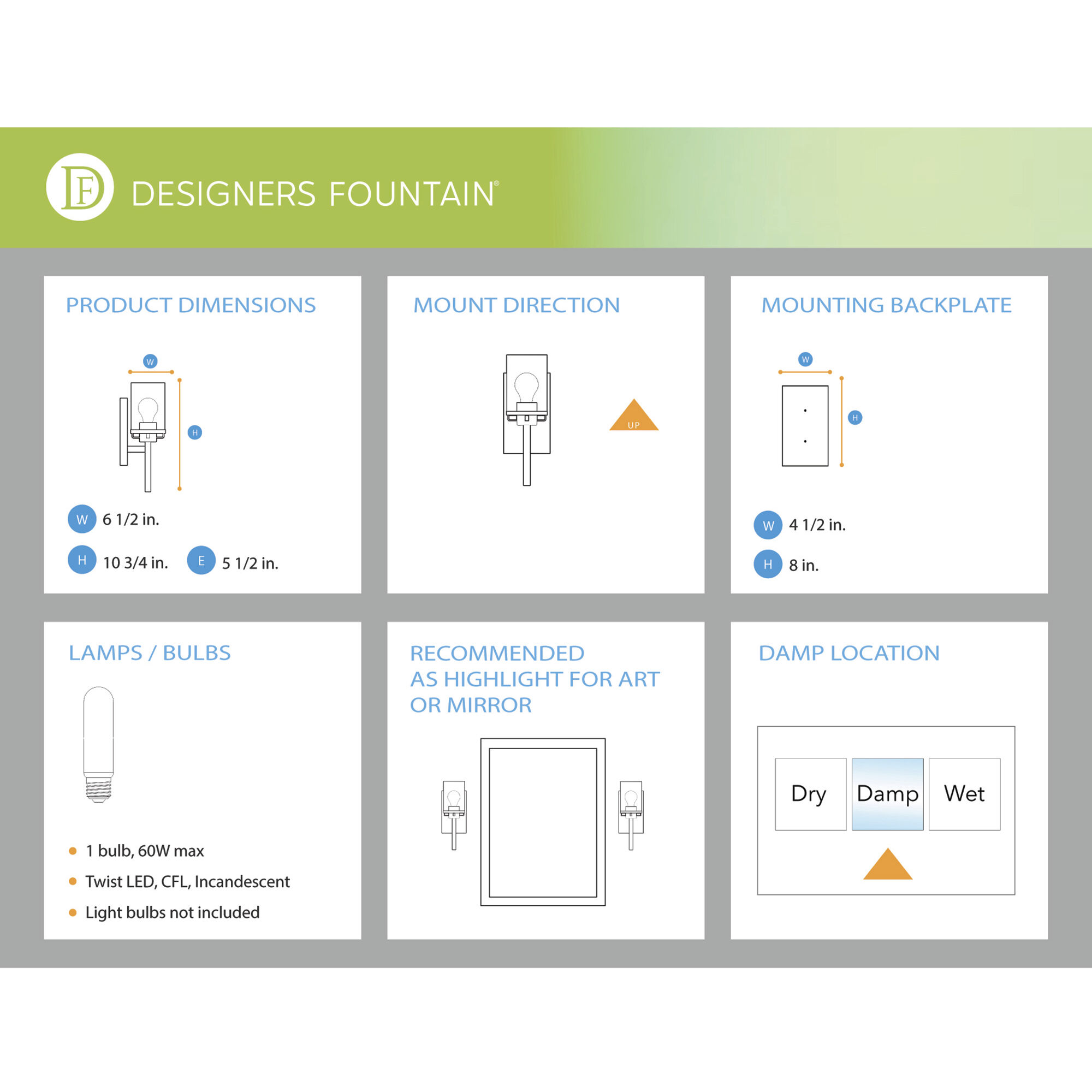 Elements 1 Light 6 inch Charcoal Wall Sconce Wall Light