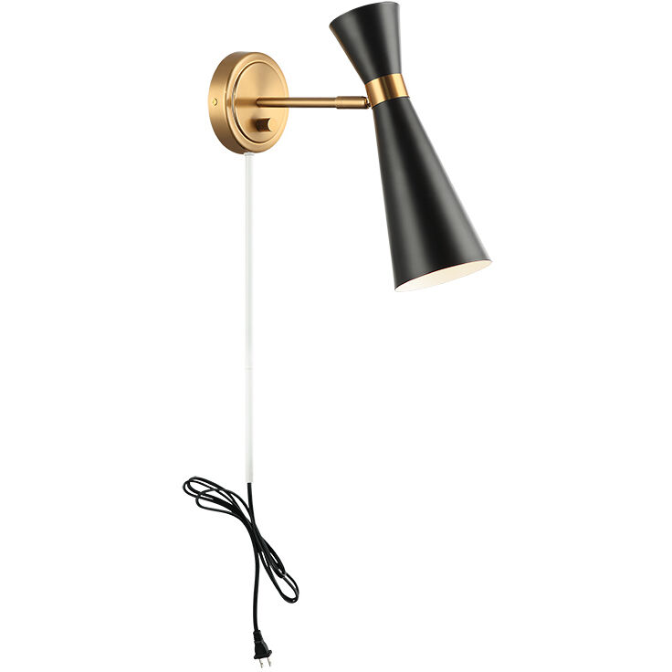 Blaze Wall Sconce Wall Light in Aged Gold Brass and Black