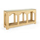 Jamie Merida 72 inch Cream/Gold Leaf/Clear Console Table