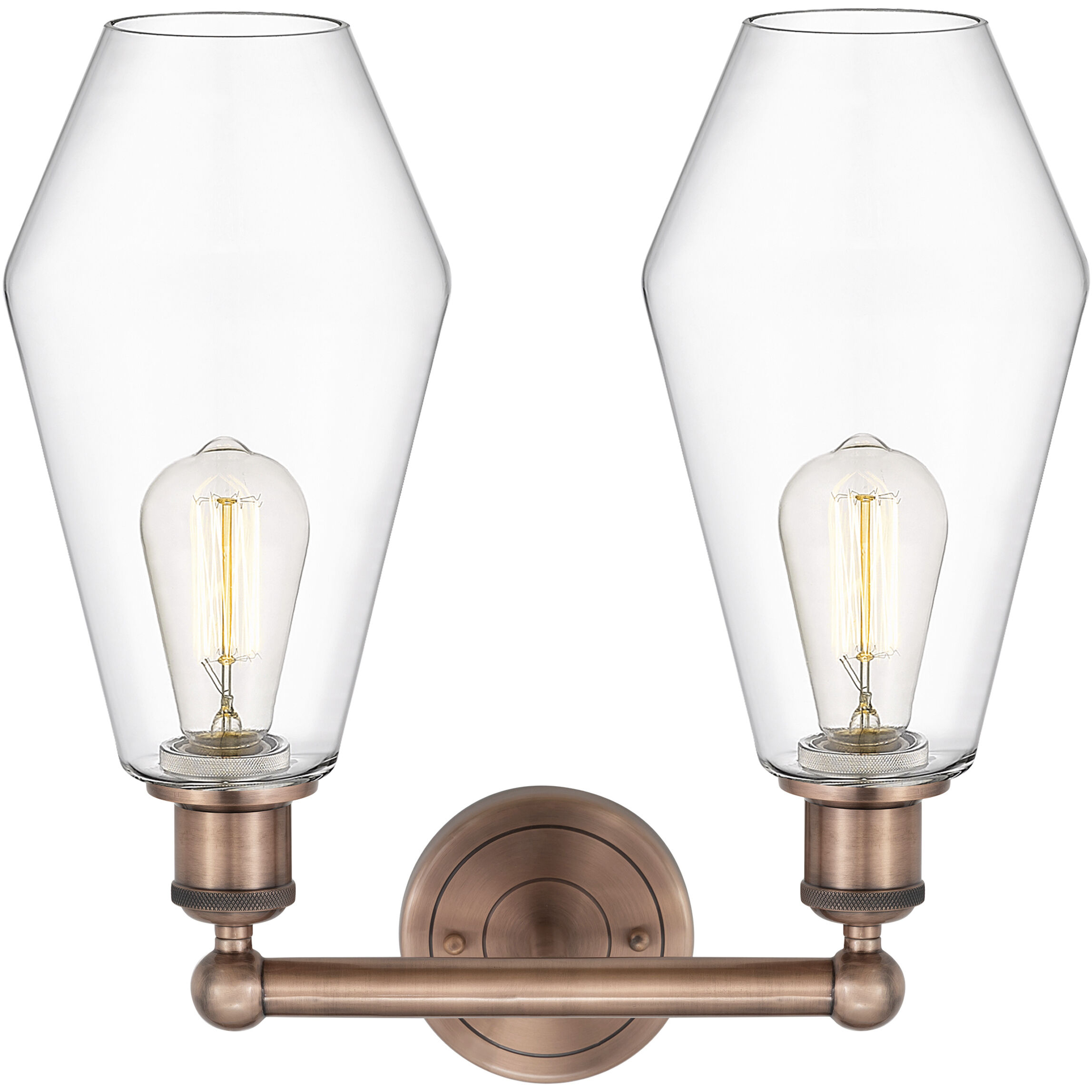Cindyrella 2 Light 16 inch Antique Copper Bath Vanity Light Wall Light in Clear