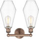 Cindyrella 2 Light 16 inch Antique Copper Bath Vanity Light Wall Light in Clear