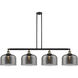 Franklin Restoration X-Large Bell LED 54 inch Black Antique Brass Island Light Ceiling Light in Plated Smoke Glass, Franklin Restoration