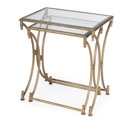 Metalworks Beverly  26 X 24 inch Antique Gold Nesting Table