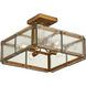 Countervail 4 Light 17.75 inch Clear/Antique Brass Semi-Flush Mount Ceiling Light