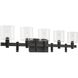 Decato 5 Light 37.75 inch Black Vanity Light Wall Light