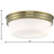 Galen 3 Light 14 inch Antique Brass Flush Mount Ceiling Light