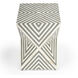 Anais and Grey Bone Inlay Side Table in Gray and White