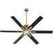 Zeus 65 inch Aged Brass with Matte Black Blades Patio Fan