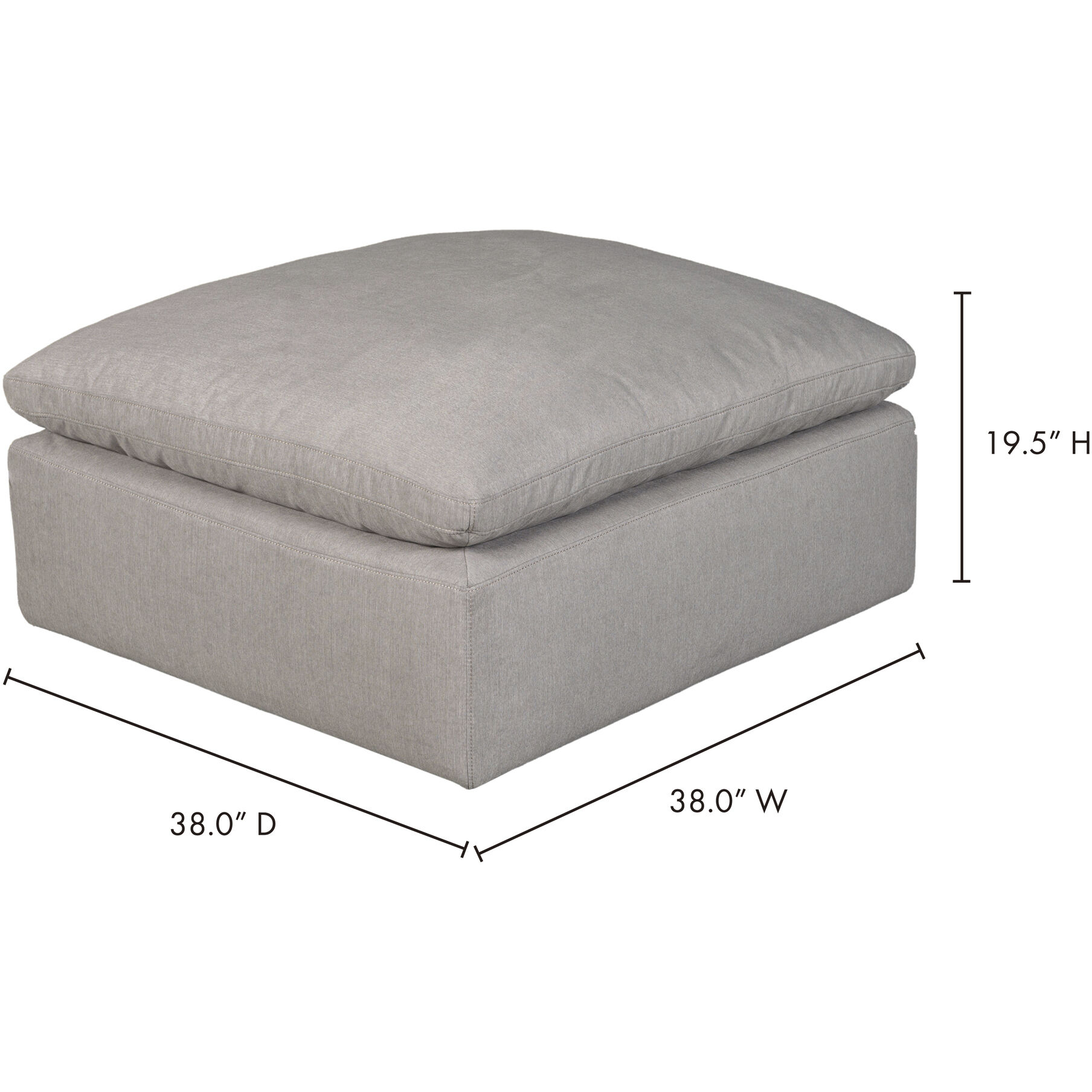 Terra Condo 19 inch Grey Ottoman