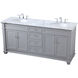 Wesley 72 X 21.5 X 35 inch Grey Vanity Sink Set in Gray