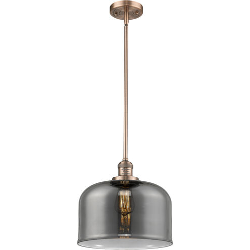 Franklin Restoration Bell LED 12 inch Antique Copper Mini Pendant Ceiling Light in Plated Smoke, Franklin Restoration