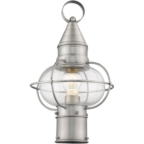 Newburyport 1 Light 15 inch Brushed Nickel Outdoor Post Top Lantern