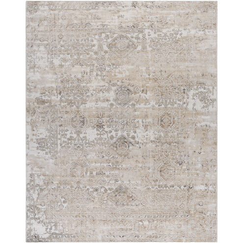 Jordan 96 X 96 inch Ash / Metallic - Silver / Pearl Handmade Rug in 8 Ft Round