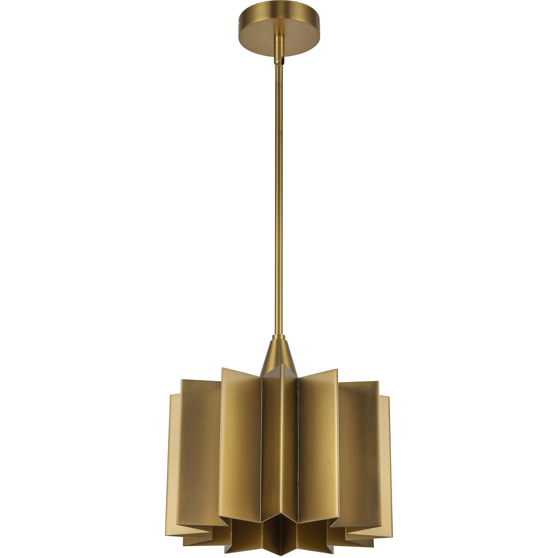 Alora Mood Plisse Pendant Ceiling Light in Aged Gold