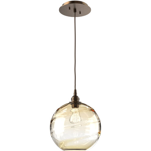 Terra Pendant Ceiling Light in Flat Bronze, Terra Amber