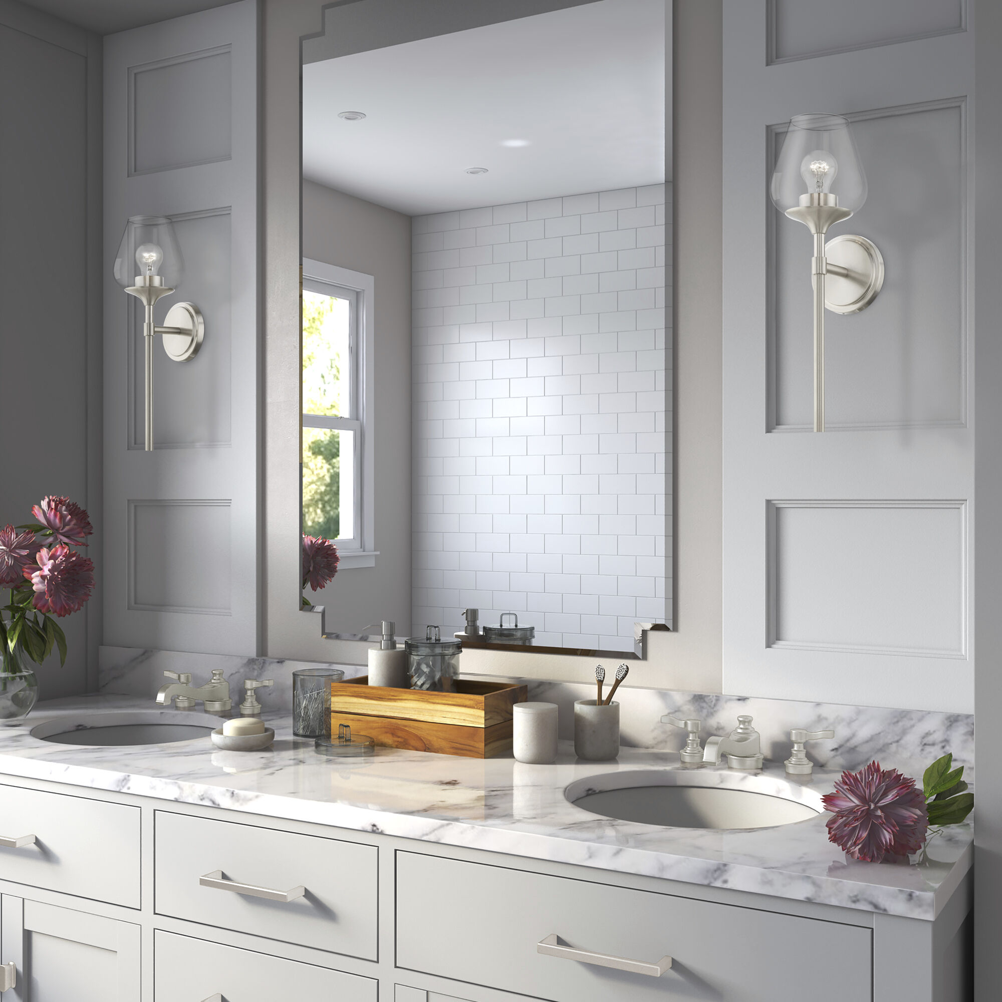 Willow 1 Light 6 inch Brushed Nickel Vanity Sconce Wall Light