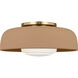 Richard June Liora 1 Light 15 inch Estate Brass Flush Mount Ceiling Light