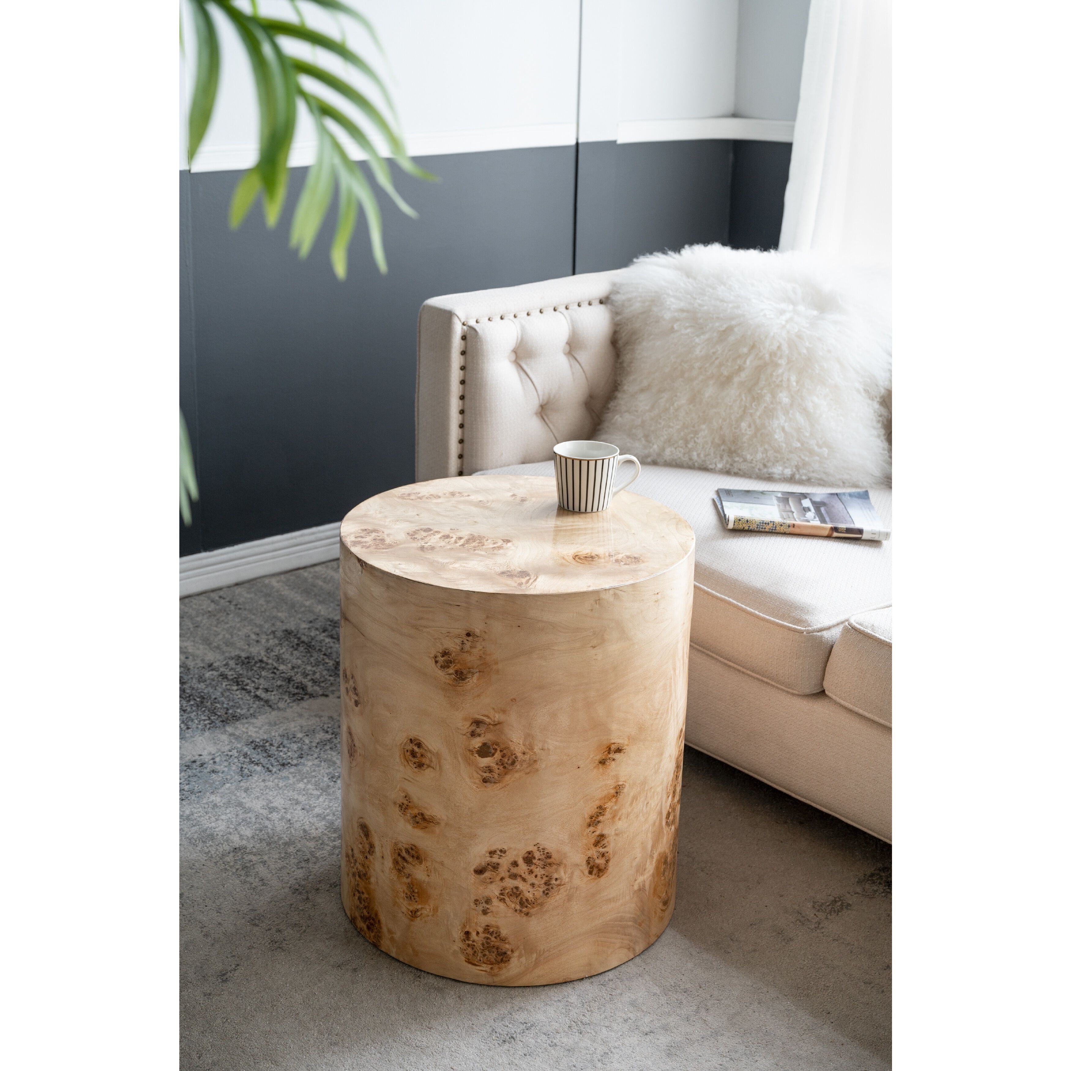 Burl 20.1 inch Brown Side Table