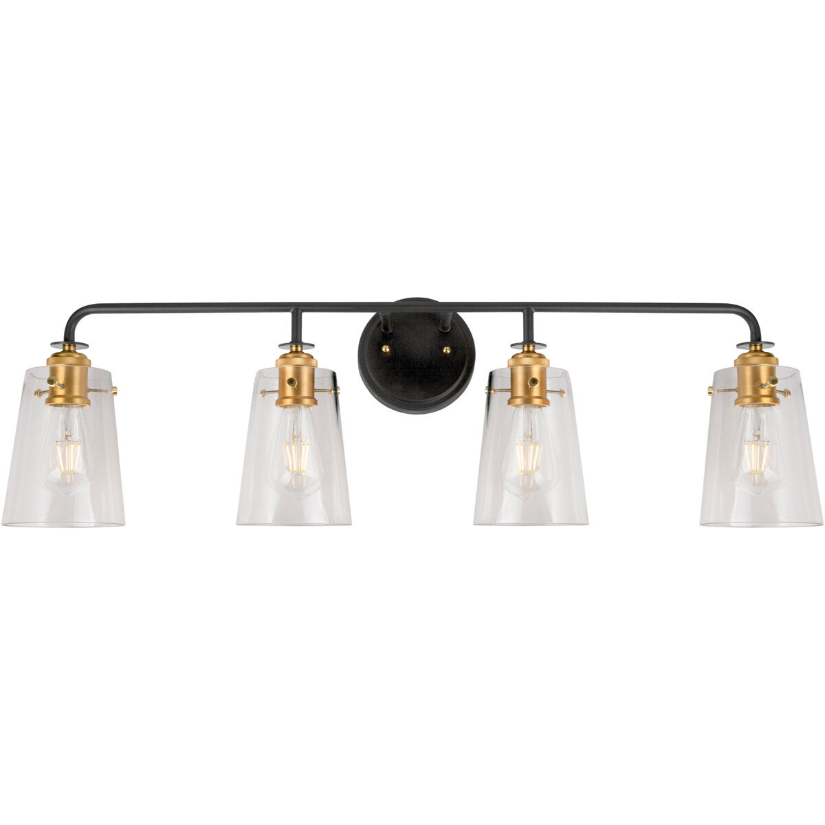 Ronna 4 Light 35 inch Black and Soft Gold Bath & Vanity Wall Light