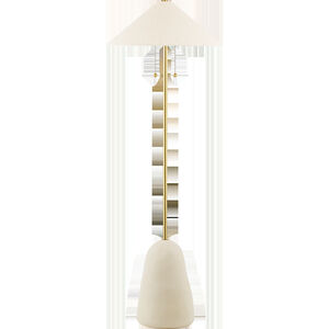 Maia 67 inch 60.00 watt Aged Brass/Ceramic Textured Beige Floor Lamp Portable Light