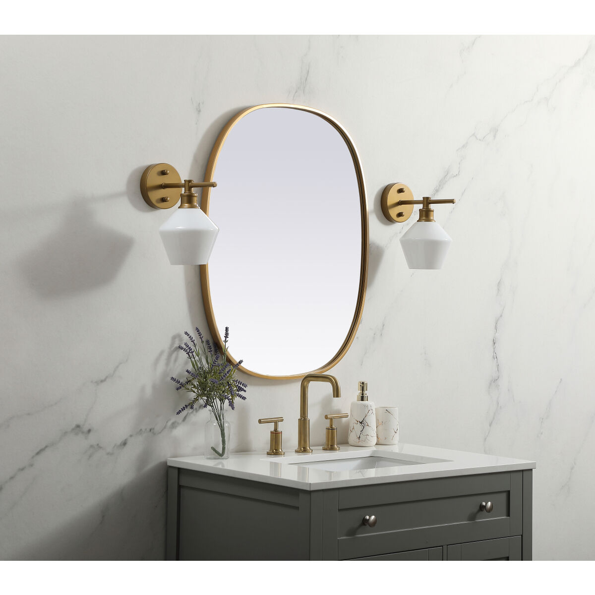 Brynn 30 X 24 inch Brass Mirror in 24 x 30