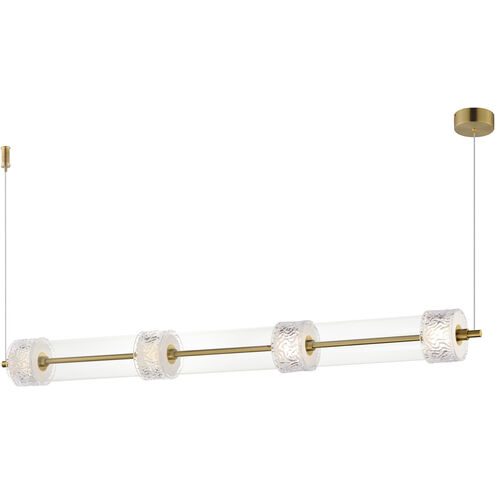 Elysian LED 58.25 inch Natural Aged Brass Linear Pendant Ceiling Light