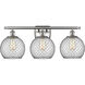 Ballston Farmhouse Chicken Wire 3 Light 26 inch Brushed Satin Nickel Bath Vanity Light Wall Light, Ballston