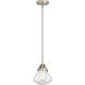 Nouveau 2 Olean 1 Light 7 inch Brushed Satin Nickel Mini Pendant Ceiling Light in Seedy Glass